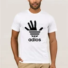 Модная летняя футболка унисекс премиум-класса Adios 100% хлопок Фирменная Цитата Летняя мужская хлопковая модная футболка 2021 тренд