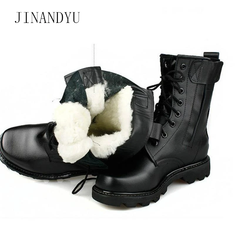 Ботинки мужские кожаные с унисекс сталь носком теплые шерстяные рабочие