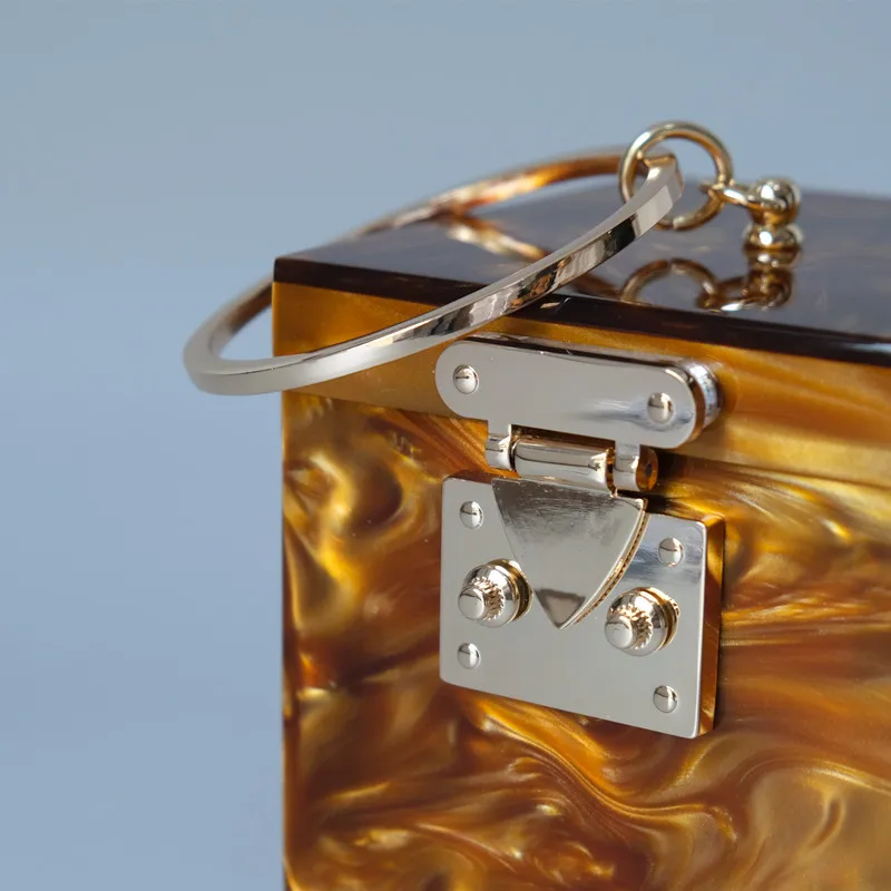 Модная вечерняя сумка для женщин Милые Акриловые сумочки зеленого золотого