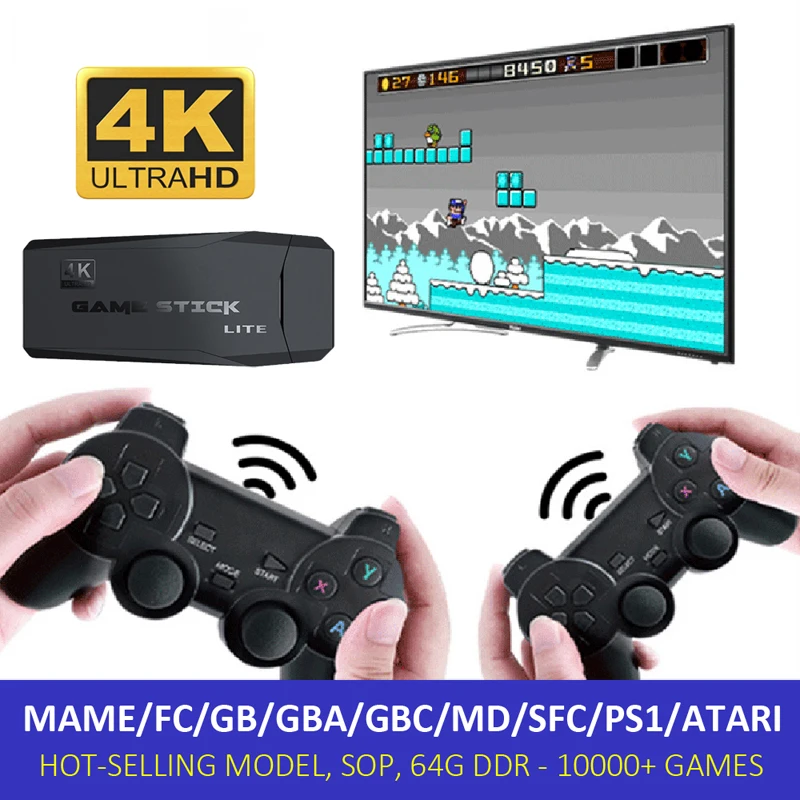 Игровая консоль 4K Ultra для PS1/SEGA/SNES/MAME Ретро ТВ игровая HDMI-совместимая 64 ГБ 10000 игр |