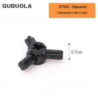 guduola 57585 high tech connector with 3 axle building block moc part connector accessories assembly educational toys 30pcslot