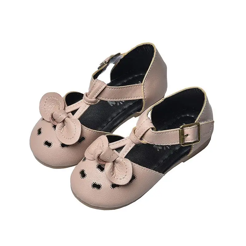 

Girls Sandals Summer Fashion Cut-outs Solid Color Bowite Girls Princess Shoes Kids Leather Shoes Baby Girl Beach Sandals SM098