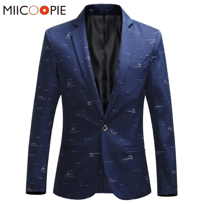 

Blazer Men Terno Masculino 2021 Korean Brand Slim Casual Floral Print Costume Homme Mens Wedding Business Dress Suit Jacket 6XL
