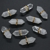 polygon white crystal pendant charms for diy necklace handiwork sewing craft jewelry accessory making