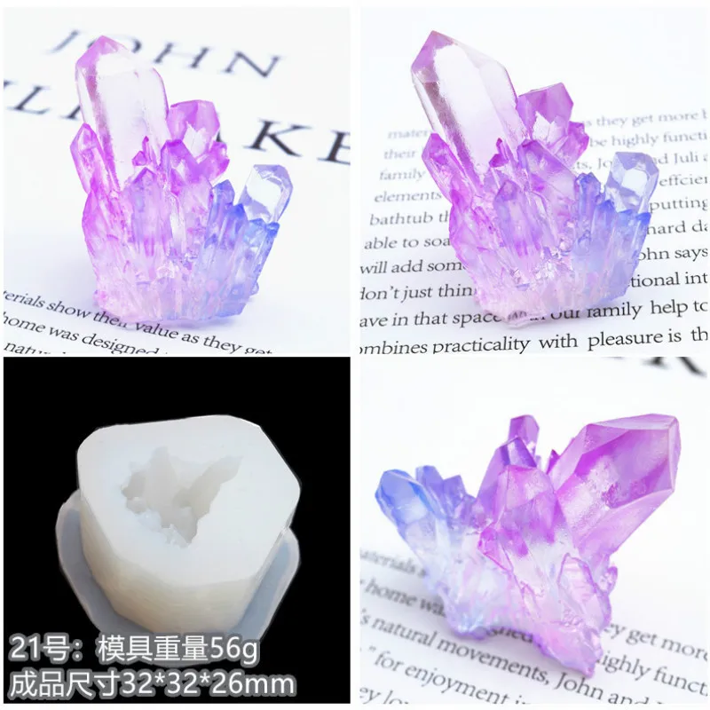 Форма из агата с кристаллами полость для Кластера Кварцевая Жеода силиконовая