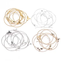 30pcs 25 30 35 40 mm round circle wire earring hooks goldsilver color metal clasps for jewelry making diy findings supplies