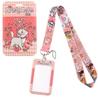 YQ271 шнурок для телефона с изображением кота Мари из мультфильма, брелок для ключей, идентификационный значок для кампуса, аристократы, брелок на шею, розовый подарок