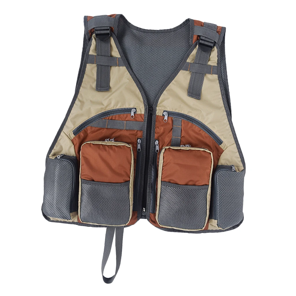 

Multi-pockets Fishing Vest Polyester Photography Jacket Lightweight for Men
