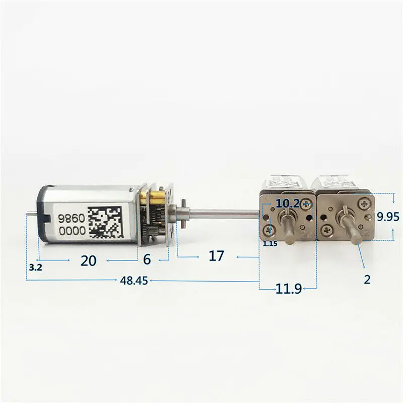 Редукторный двигатель Micro Mini N30 постоянный ток 3 в 1200 об/мин полностью
