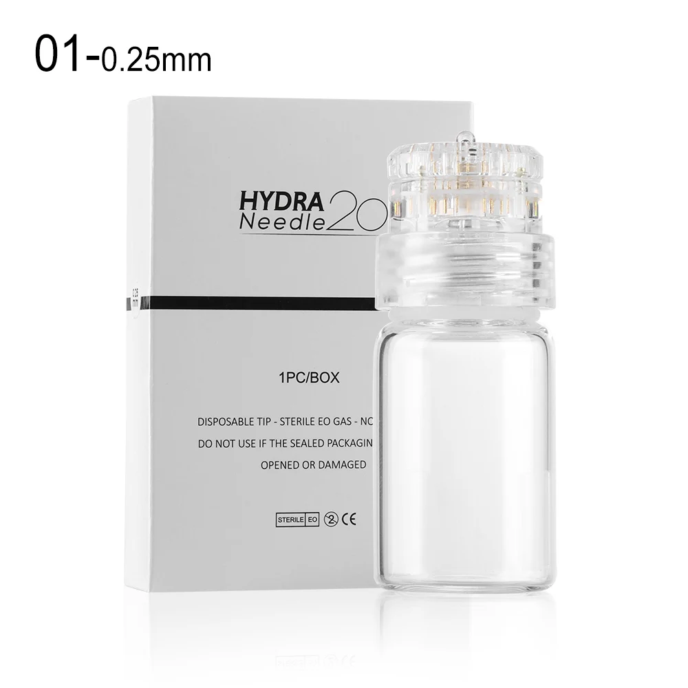 0.25mm Игла Hydra, 20 штифтов, микро игла, титановые наконечники, бутылка, мезо, Дерма, прокатка, антивозрастной титановый наконечник, бутылка без игл, мезотера - Цвет: 0.25mm