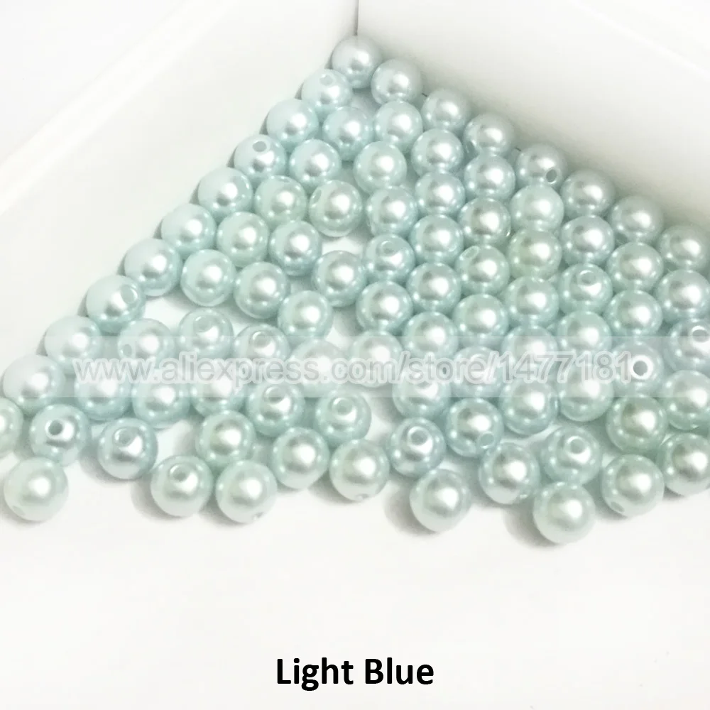 100 шт. 8 мм полностью круглые жемчужины с отверстием 2 розовые и синие акриловые