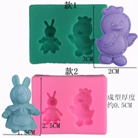 cute chicken rabbit shaped silicone fondant mold cake decoration tools 3d food grade chocolate mould diy candy mold 9228