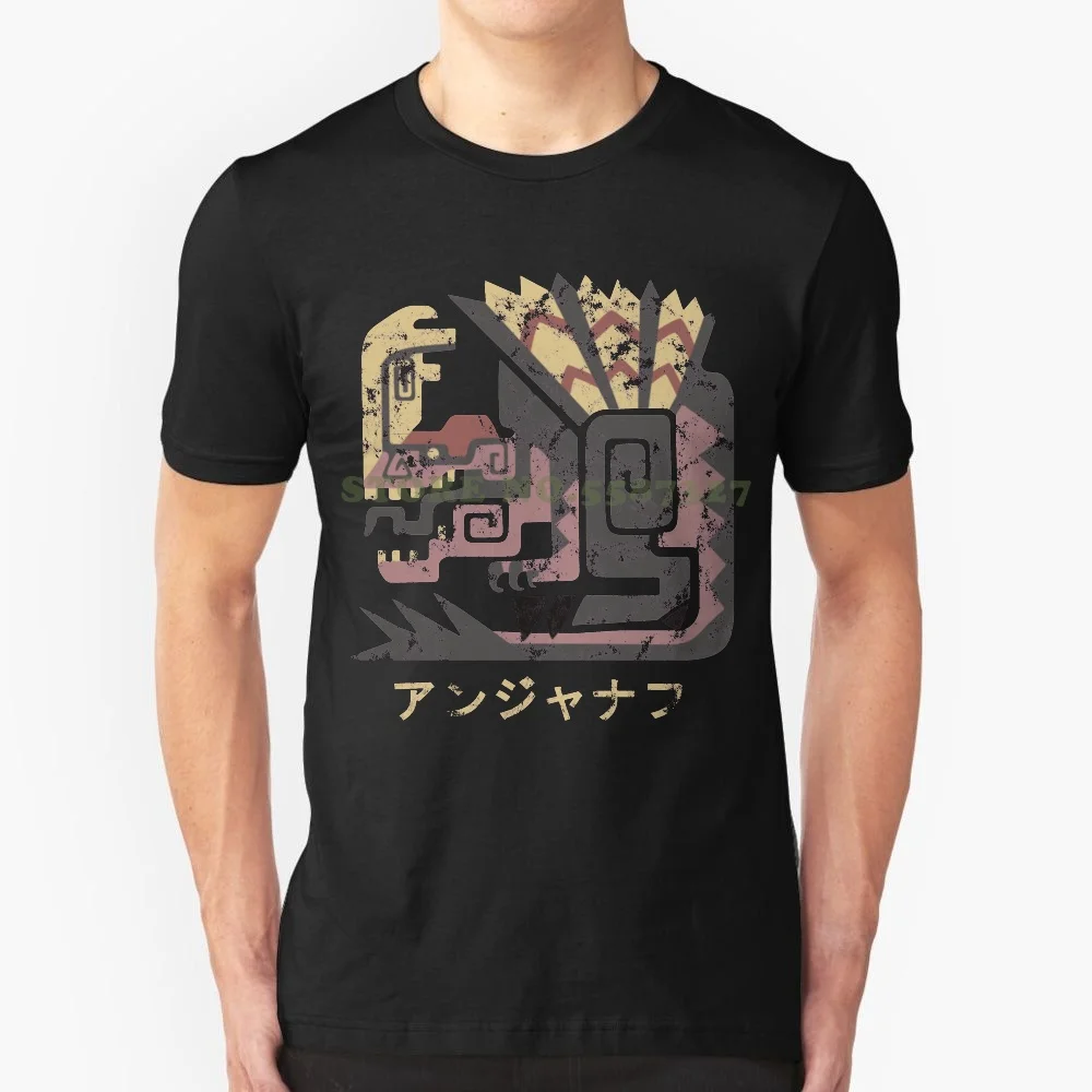 Monster Hunter World Anjanath Icon Kanji футболка футболки для мужчин и женщин мужчин|Мужские