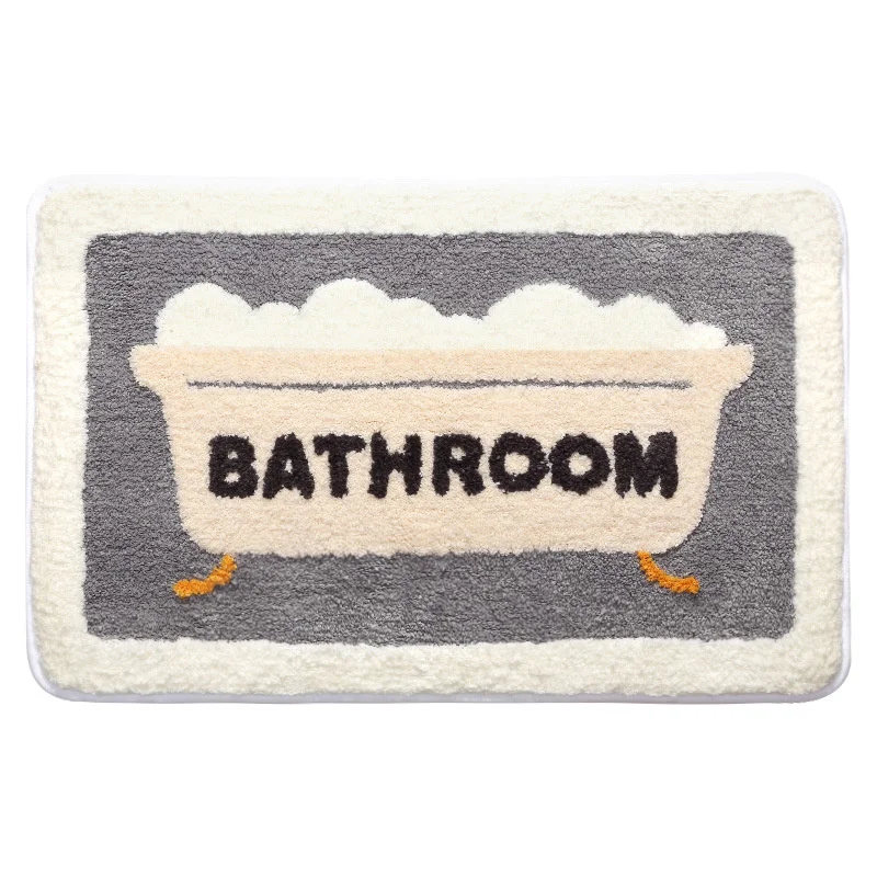 

1PCS Bathroom Floor Rug Thickened Cartoon Mat Kids Room Carpet Door Entry Area Rugs For Home Flocking Non Slip Bedroom Pad