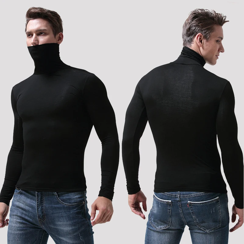 Men Warm Long Sleeve Compression Shirts Turtleneck Winter Base Layer Top Pullover T-Shirt Camisa Térmica Compression Shirt Men