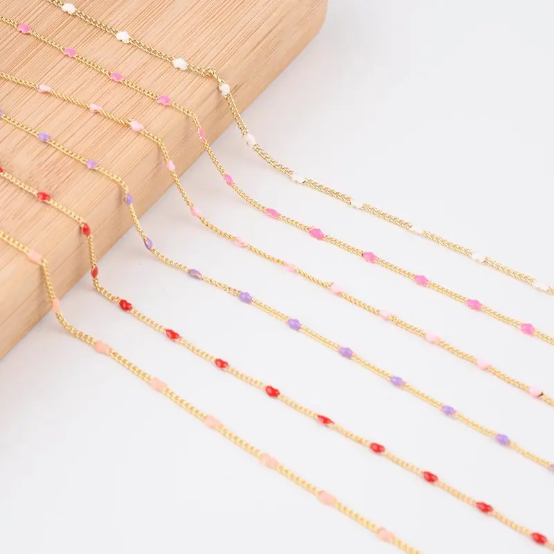 

SAUVOO 1,2 мм ширина боковая цепочка с золотой бусиной ручной работы ювелирные изделия фурнитура и комплектующие аксессуары 1 метр