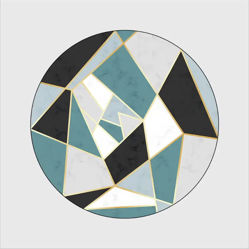 Нежный Круглый ковер и ковры для домашней гостиной синий черный круглый с