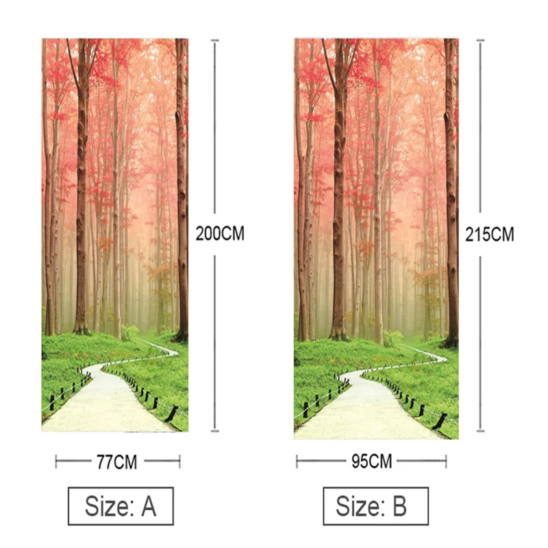 Наклейки на двери из ПВХ самоклеящиеся водостойкие Красного леса | Дом и сад