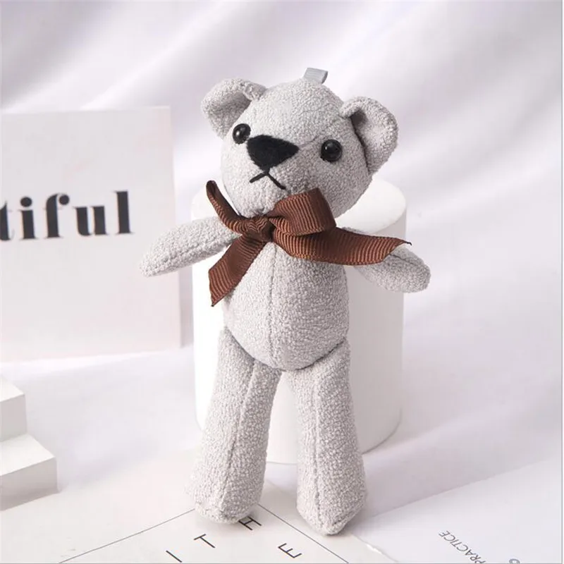 

1PCS Bayberry Downy Bear Plush Toy Pendant Small Stuffed Animal Doll Keychain Bag Ornament Doll Birthday Present For Girl 15CM