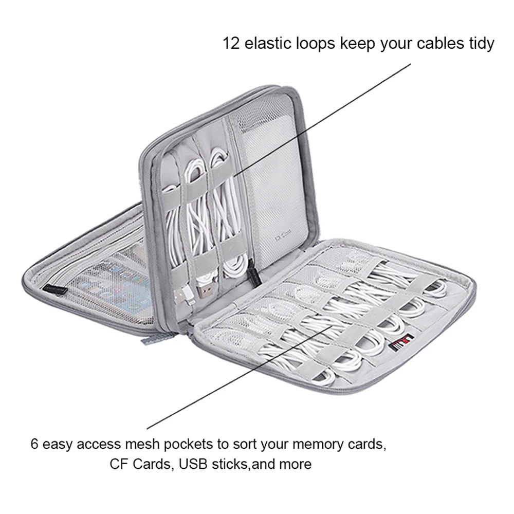 

Travel Digital Storage Bag Cable organizer Bag Case for Cable Charger Earphone USB Disk, Apple Watch Sport Band Oragnizer