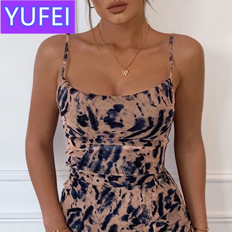 

Women O-neck Spaghetti Strap Animal Print Ruched Cami Dress Bodycon Sexy Party Dress