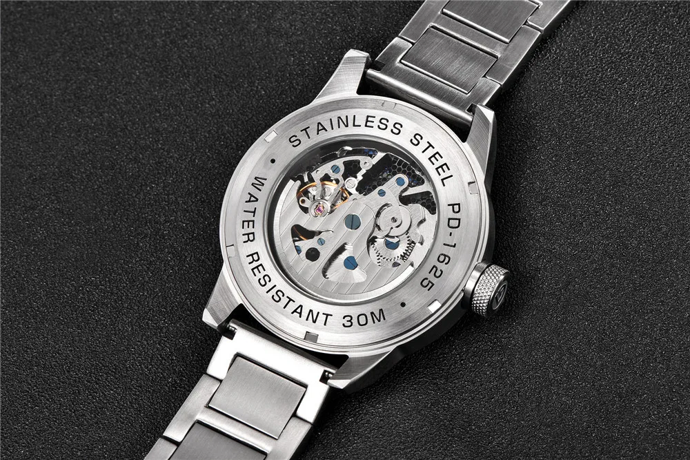 Модный Роскошный бренд Pagani кожаный Tourbillon часы Автоматические Мужские часы Мужские механические стальные часы Relogio Masculino+ коробка
