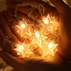 10 звезды СИД светильник гирлянды с пересекающимися мигающими звездами гирлянды Батарея питание Рождественские огни лампы для отдыха и вечеринок, свадебных платьев, декоративных изделий фея светильник s