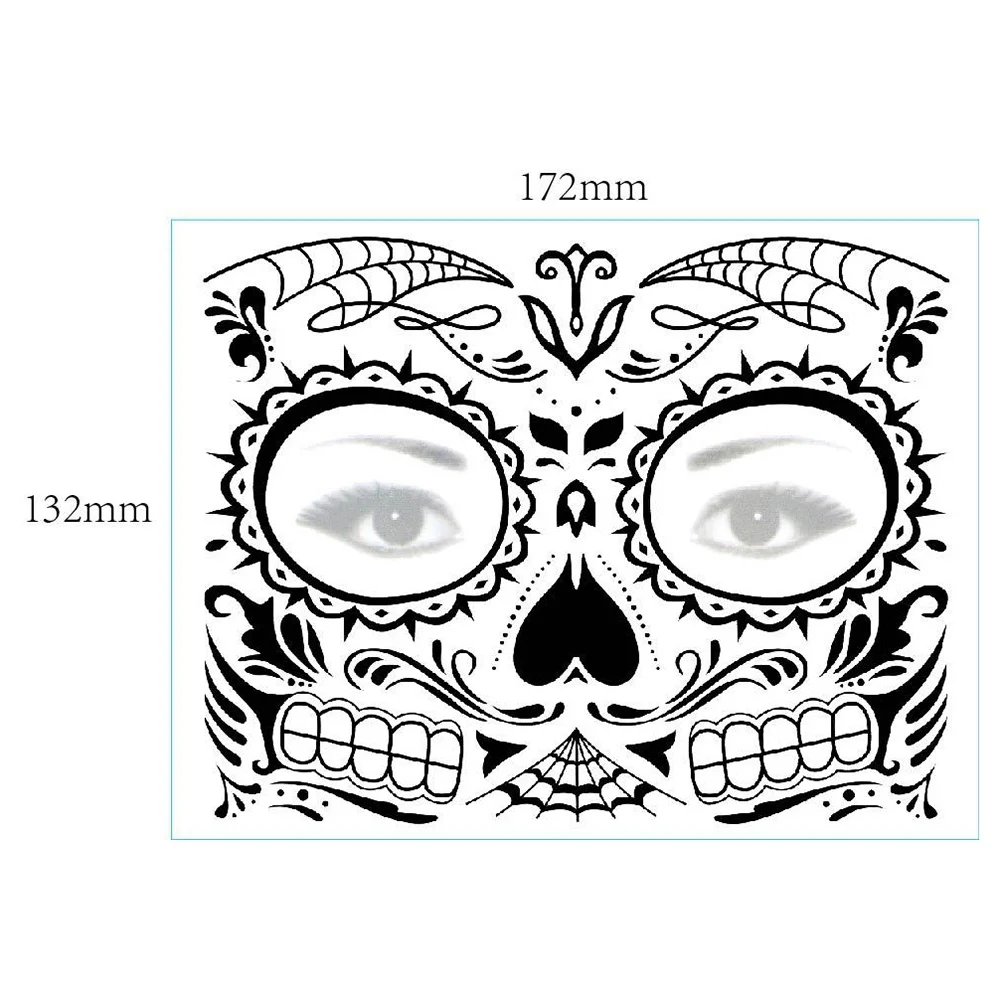 

Наклейка на Хэллоуин «сделай сам», тату для лица, искусственная татуировка, наклейка с рисунком красной розы