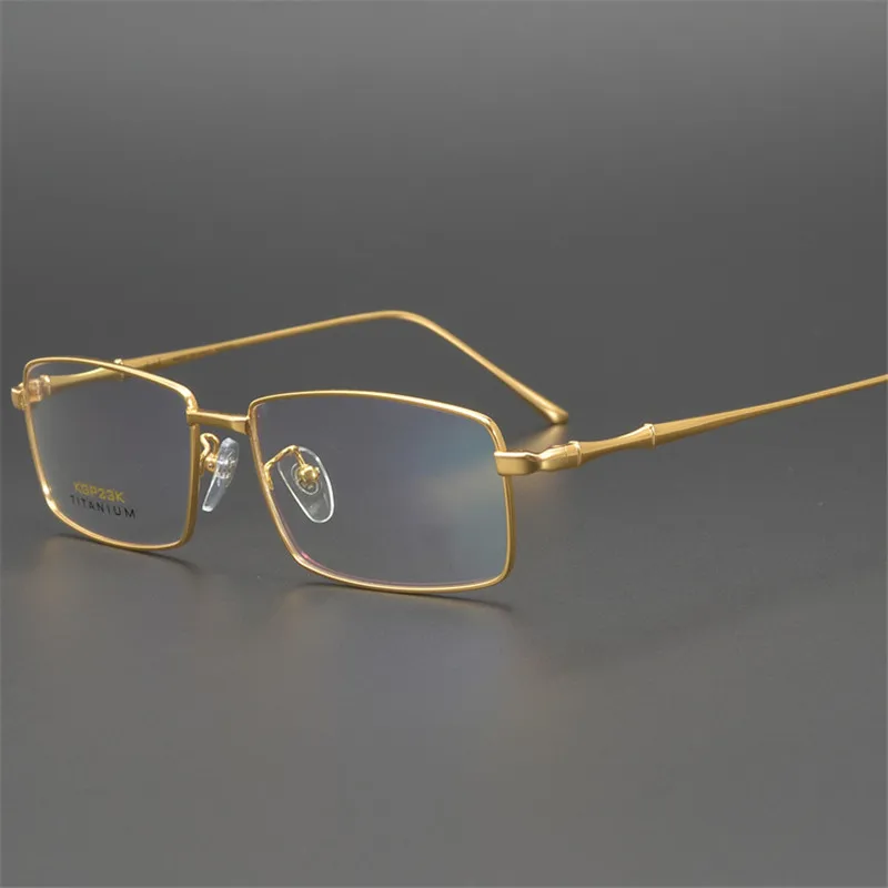 Cubojue 23k Gold Titanium Reading Glasses Frame Men High Quality Eyeglasses Frames for Male Spectacles for Prescription Lens