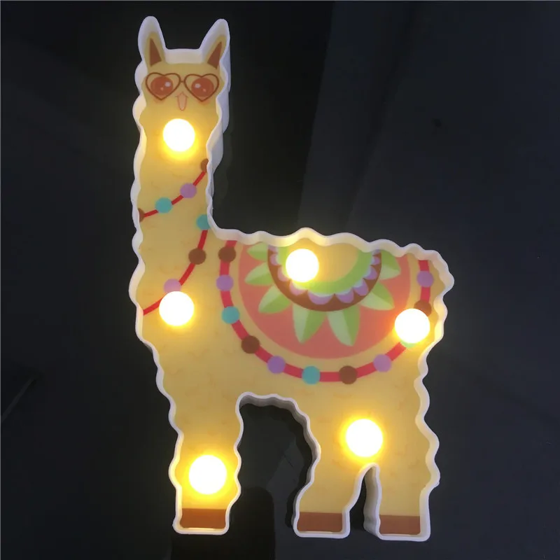 1PCS Новое обновление 3D роспись Альпака светодиодный Ночной светильник на батарейках Милые настольных ночные светильники для детей подарок дракон животных Стиль домашнего освещения - Испускаемый цвет: 1PCS
