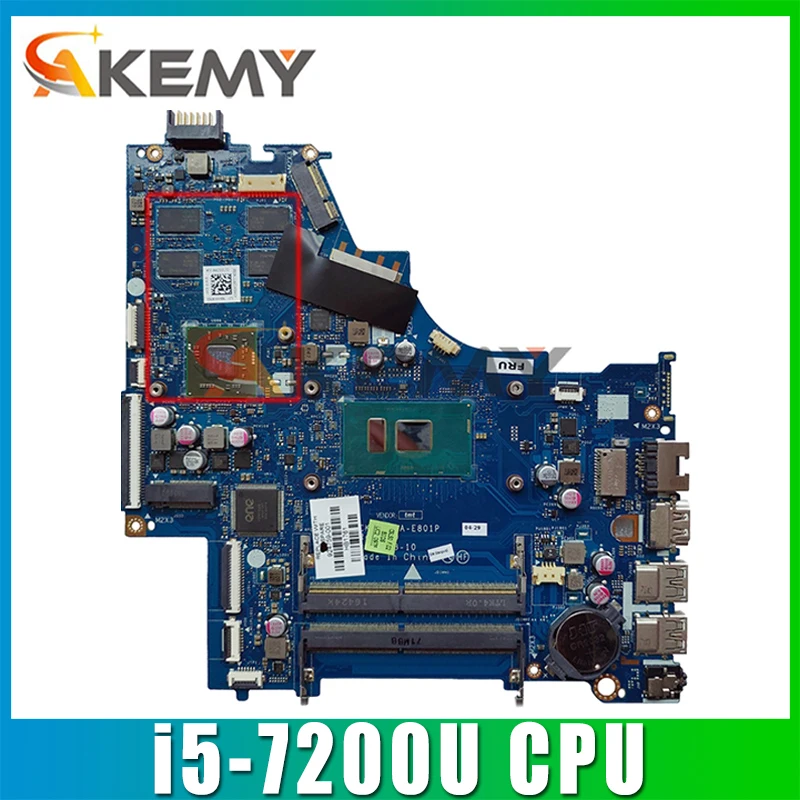 

Laptop motherboard For HP Pavilion 15-BS Core i5-7200U SR342 Mainboard LA-E801P 924756-601 924756-501 DDR4