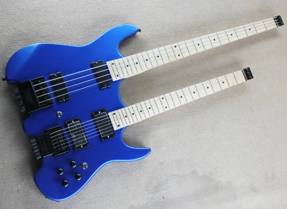 Электрическая гитара с двойным горлышком 4 + 6 струн кленовым грифом 24 лада|Гитары|