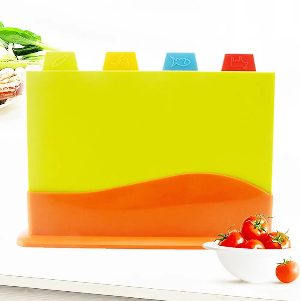 4 шт. цветной набор разделочных досок кухонный нескользящий режущий блок с