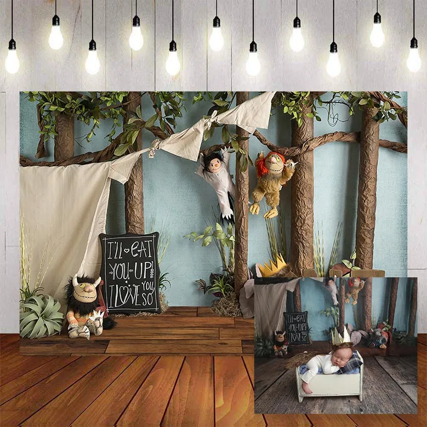 

Mehofond Photography Background Jungle Forest wildlife Wild Animals Birthday Party Photocall Photo Studio Backdrops Photo Prop
