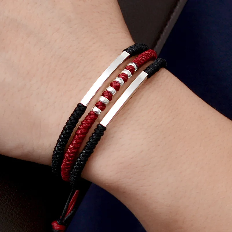 Модный браслет из стерлингового серебра 925 пробы для мужчин ручной работы