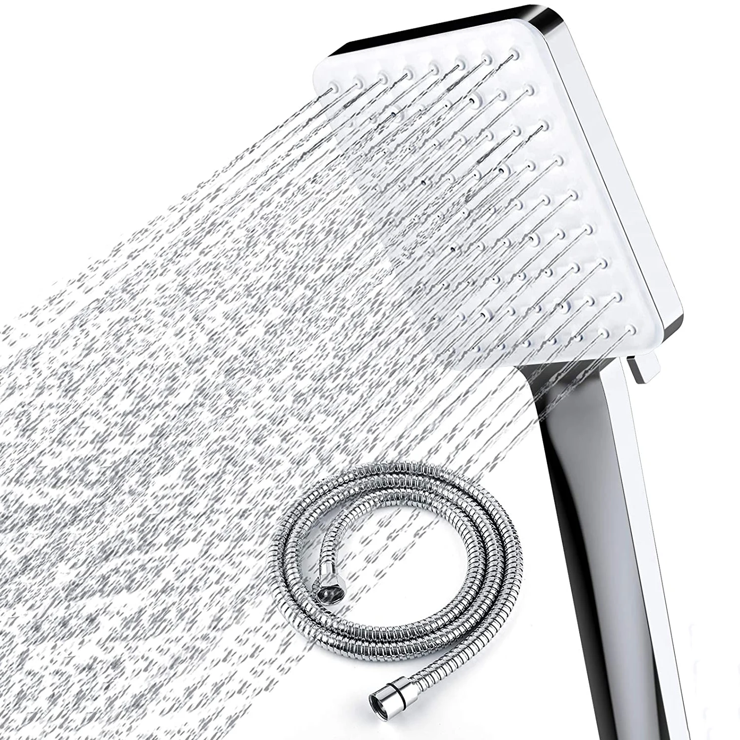 

Newentor Shower Head High Pressure Shower Faucets 6 Spray Settings SPA Shower Heads with Hose 59" Stainless Steel Water-saving