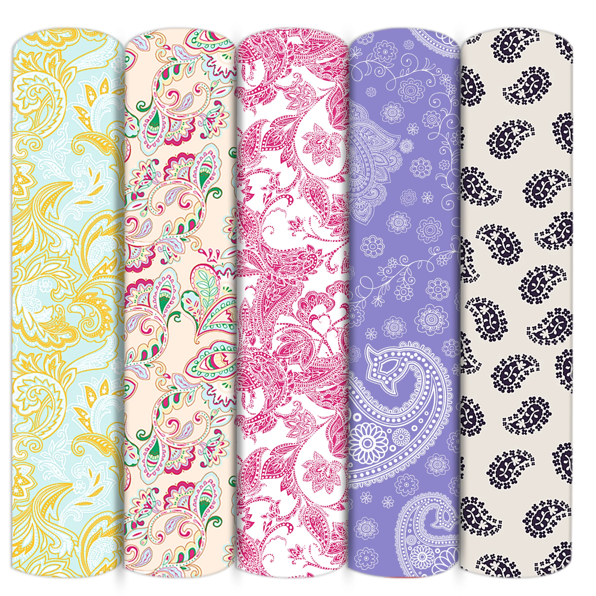 Трикотажная ткань с принтом пейсли полиэстер хлопок 4 вида стрейч пэчворк шитье