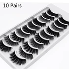 10 пар 3D норковые накладные ресницы инструменты для макияжа глаз натуральные перекрещивающиеся Накладные ресницы ручной работы мягкие ресницы