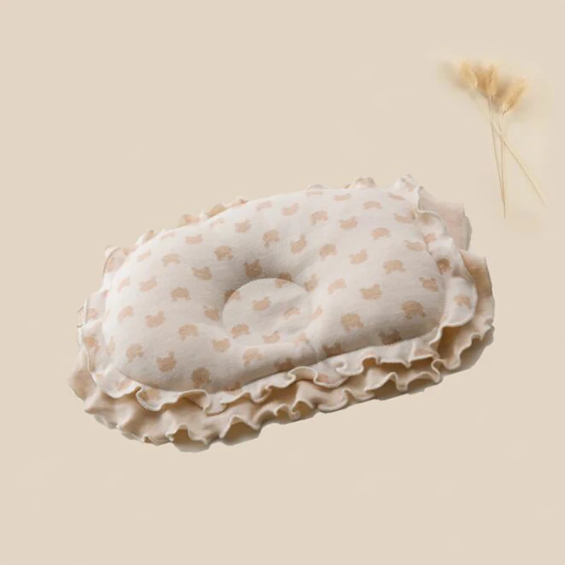 

New Baby Pillow Striped Printed Cotton Newborn Concave Shaped Anti Eccentric Head Boy Girl Small Pillows Mother Baby Supplies