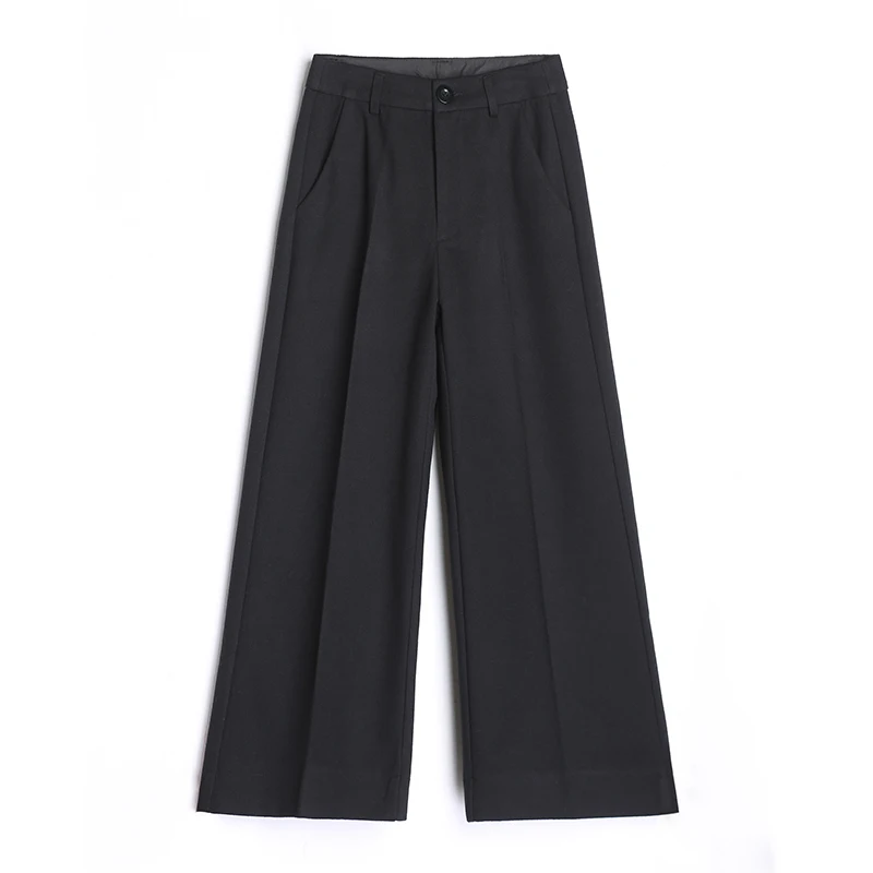 Модные широкие брюки с высокой талией большие размеры повседневные штаны до