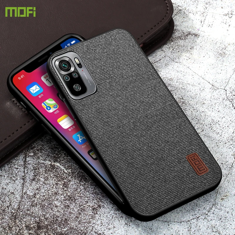 Чехол MOFI для Xiaomi Redmi Note 10 s роскошный тканевый кожаный чехол накладка