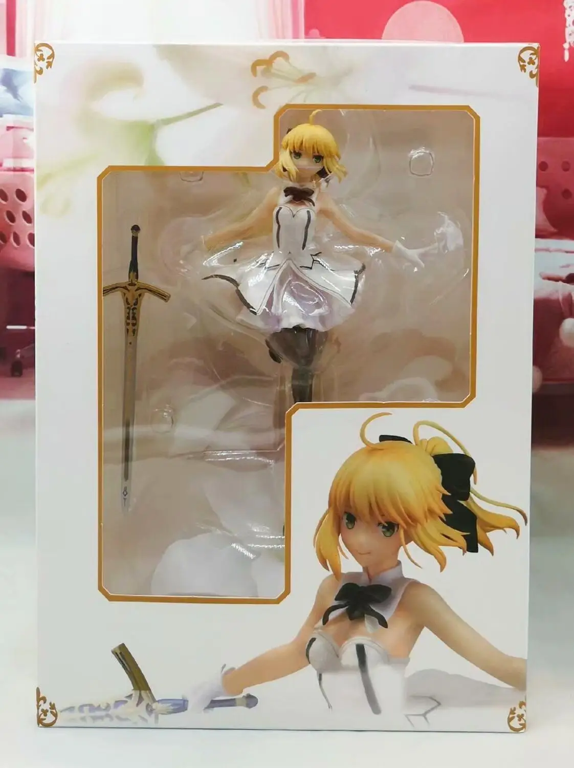 Fate Grand Order, 24 см, саблей, война Святого Грааля, FATE stay night, ПВХ фигурки, игрушки, Аниме фигурки, игрушки для детей - Цвет: in retail box