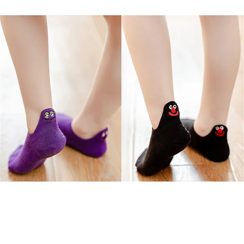 Calcetines de algod&oacute;n con bordado Kawaii para ni&ntilde;os, medias con estampado divertido de frutas, regalos de Navidad, 5 par/lote, talla 1-9 a&ntilde;os-3