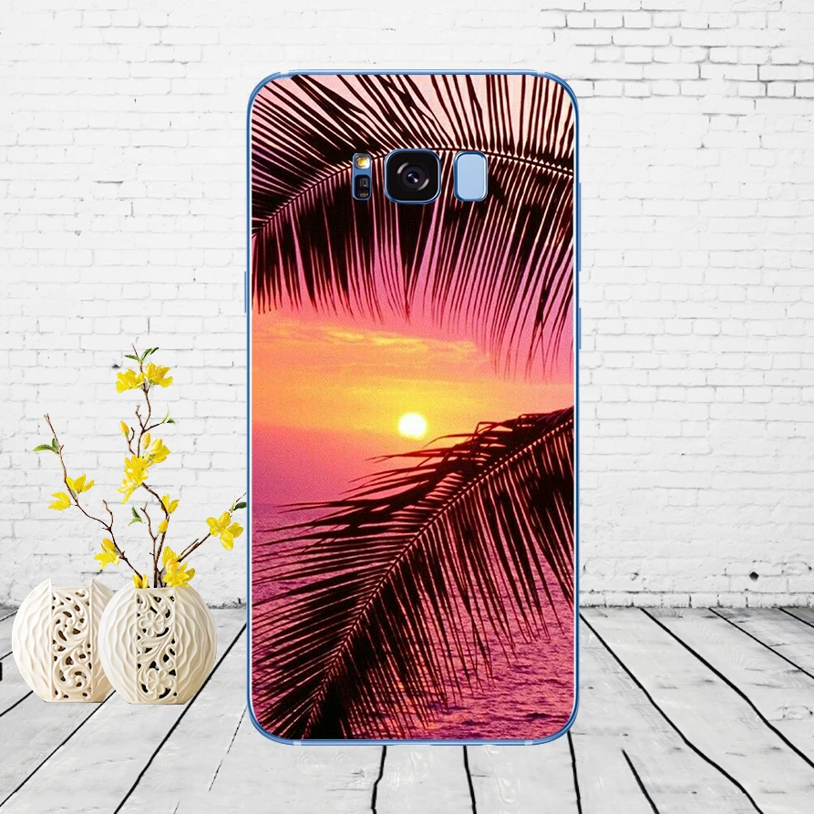 Силиконовый чехол для Samsung Galaxy S6/S7 edge/S8/S9/S10 plus/A70/A50 с изображением летней пляжной