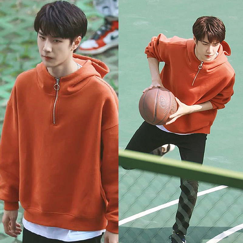 Go Go Squid! Li Xian Wang Yibo Nam Joo Hyuk Style Solid Hoodies Sweatshirts Women Men Couple Zipper Hooded Tops Thick Pullovers