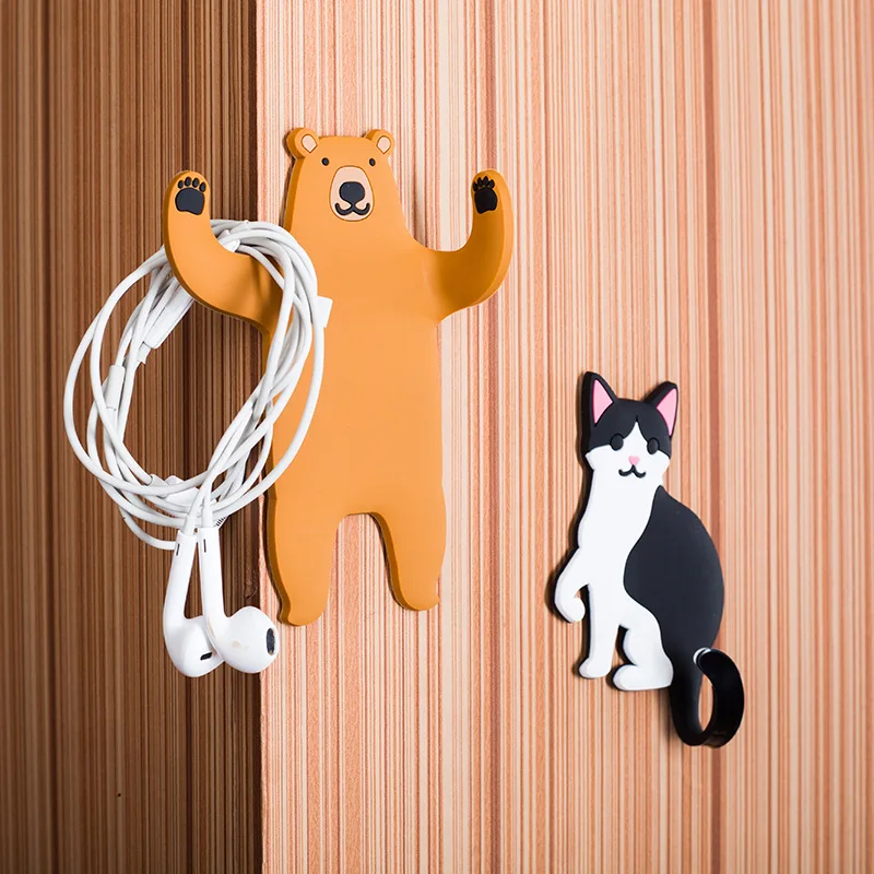 

Multifunctional Non-Marking Adhesive Refrigerator Magnet Multi-Purpose Hooks Animal Cartoon Hook Easy To Stick Non-Marking Hook