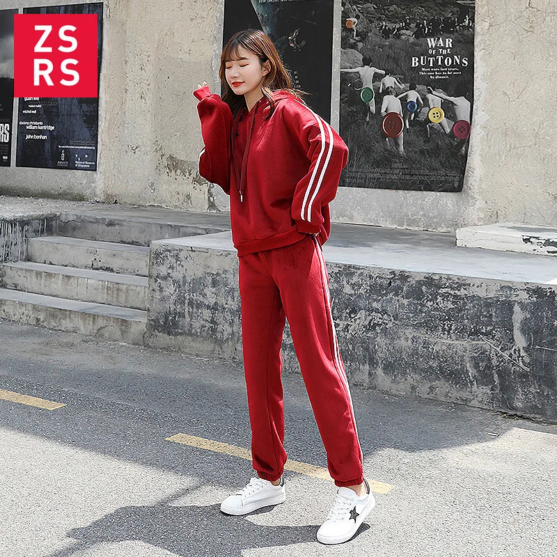 Zsrs 2020 спортивный костюм женский комплект из 2 предметов Женская осенне зимняя