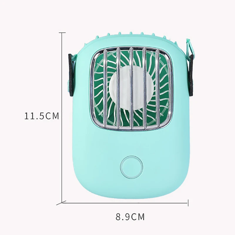 

2set Hanging Neck Fan Hands Free Personal Fan Rechargeable Wearable USB Fans with An Adjustable Lanyard White & Green