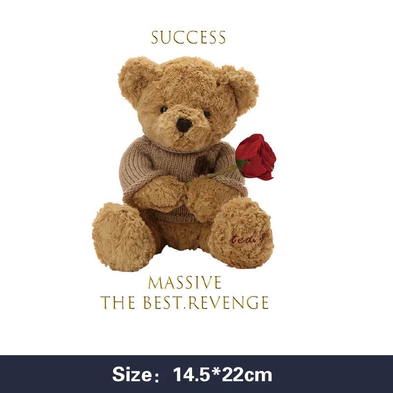 

Rose teddy bear hot patch DIY heat transfer clothing T-shirt heat transfer sticker decorative printing
