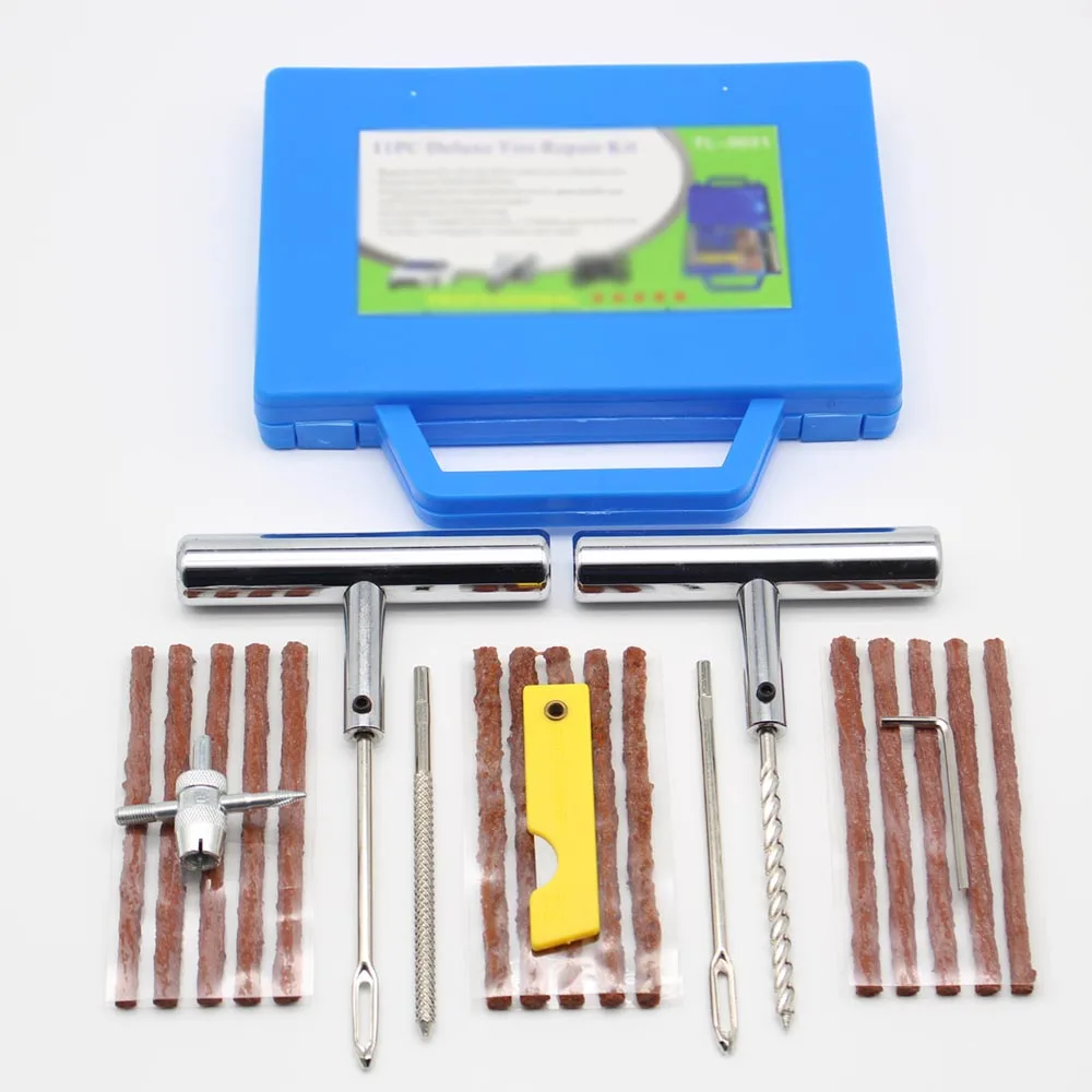 

Anti-Rust 22 Pcs Tire Repair Tool Kit Vacuum Tire Emergency Repair For Car Electric Car Motorcycle Emergency Tire Repair Strip